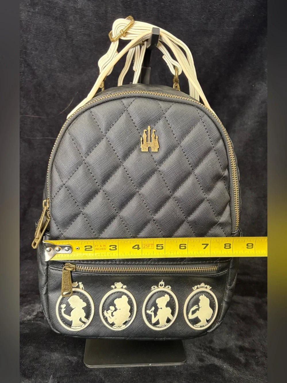 Loungefly Disney Princess Silhouette Quilted Mini Backpack Rare